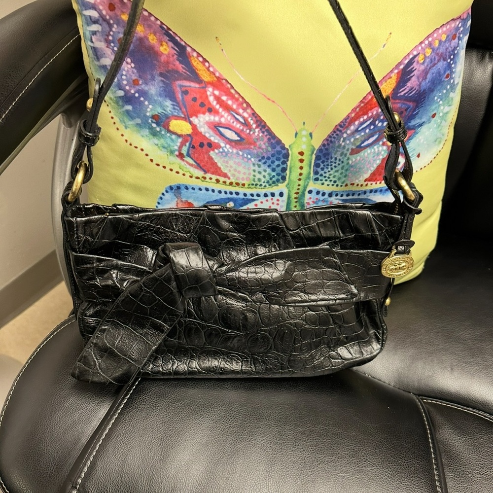Vintage Brahmin Elegant Black Croc-Embossed Women's Bag